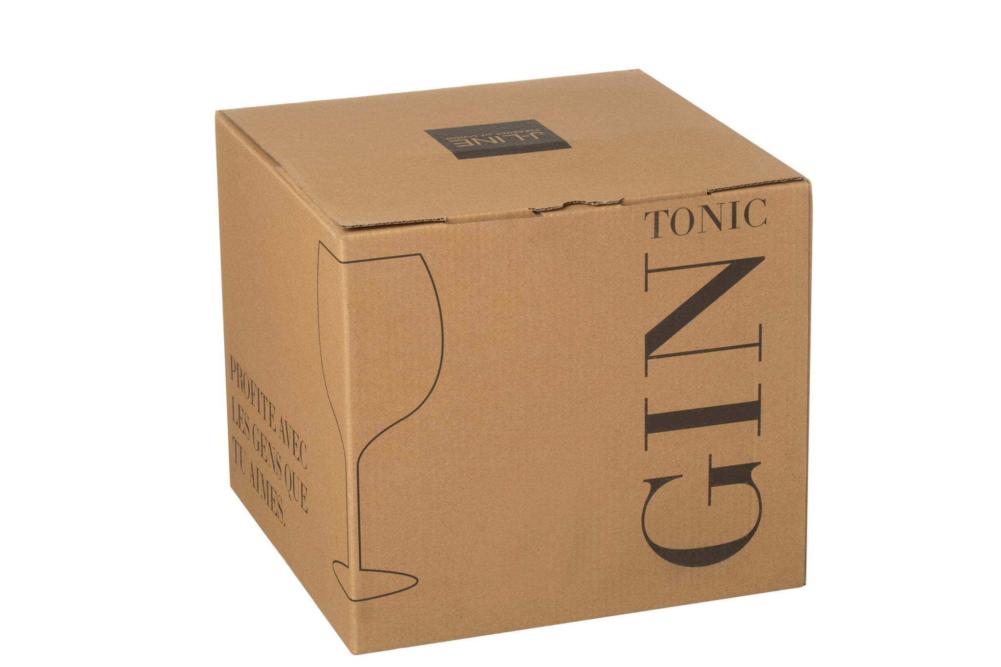 J-Line Gin Tonic Glas 88 Cl Transparant/Goud - 4 Stuks