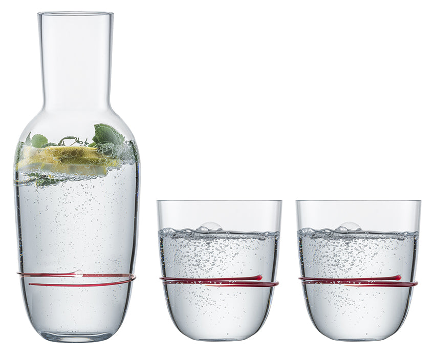 Zwiesel Glas Aura Set Carafe with 2 Tumblers Red - 3 Pieces
