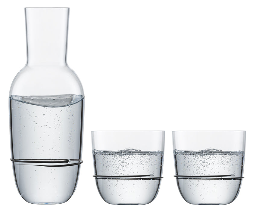 Zwiesel Glas Aura Set Karaf met 2 Tumblers Zwart - 3 Stuks