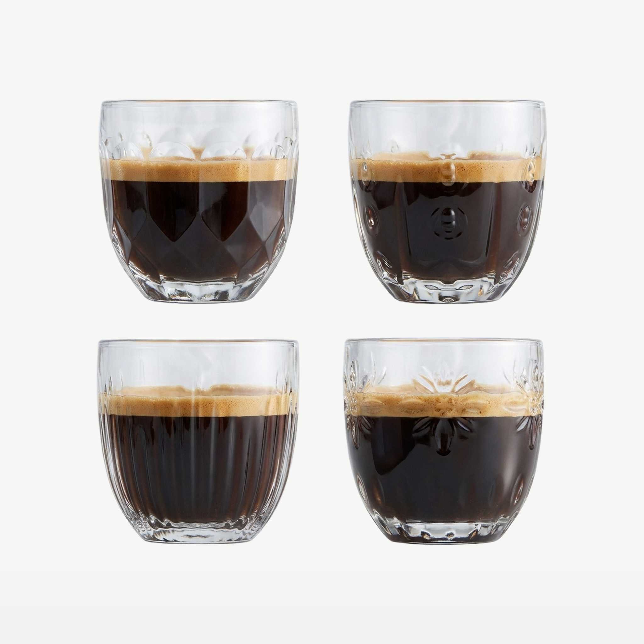 La Rochère Abeille Espressoglas gevuld met espresso