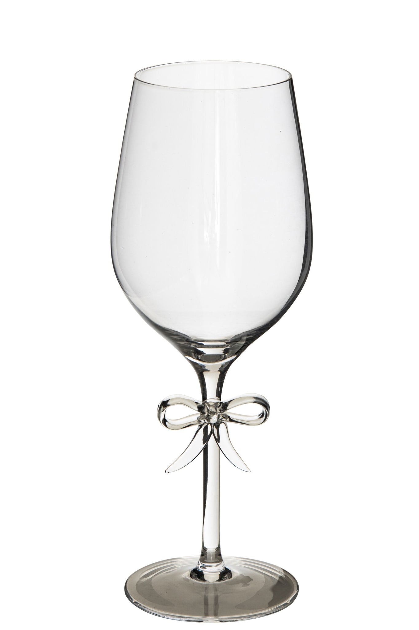 J-Line Wijnglas Rode Strik Transparant