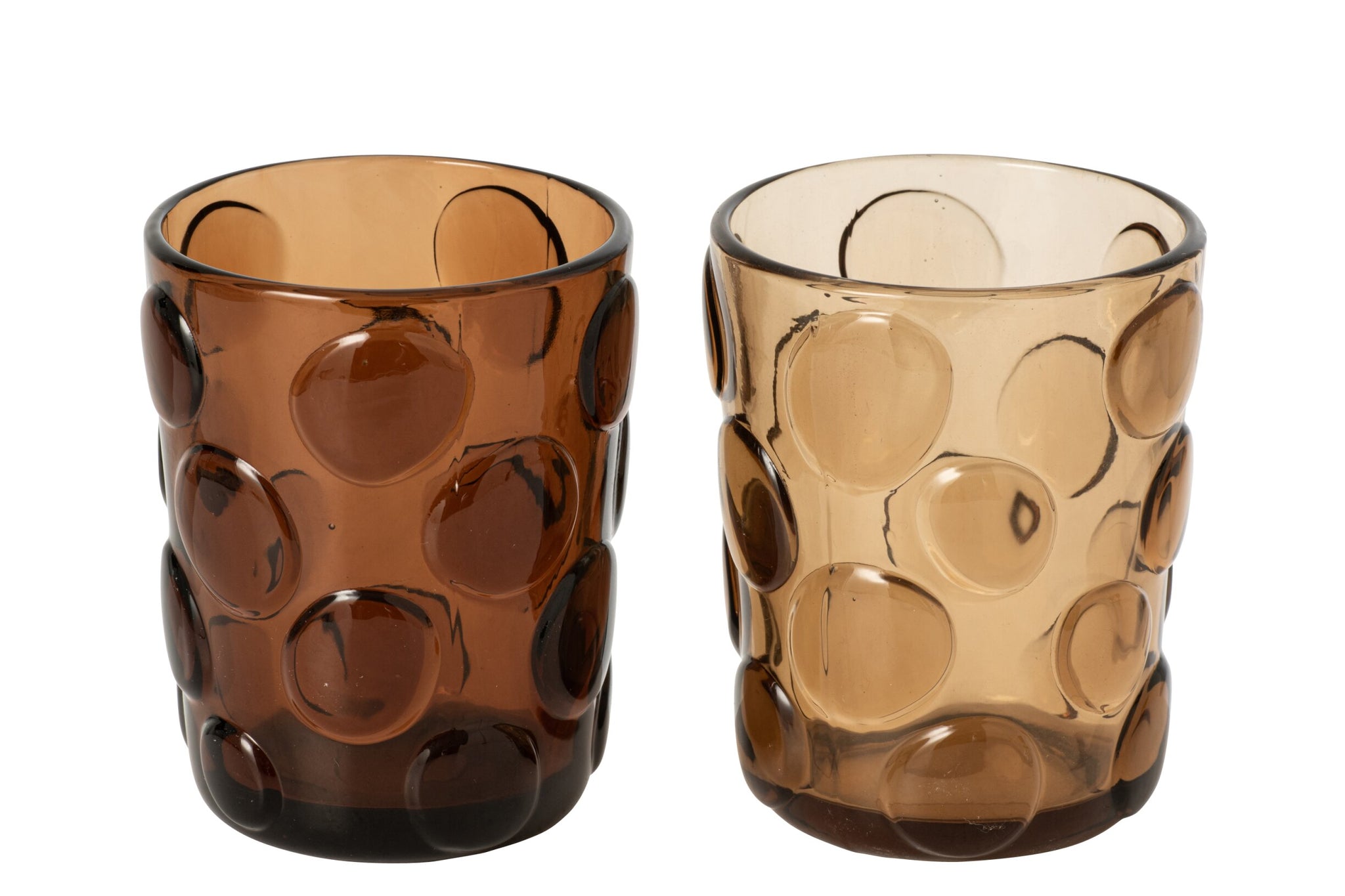 J-Line Waterglas Bruin/Donkerbruin Assorti - 2 Stuks
