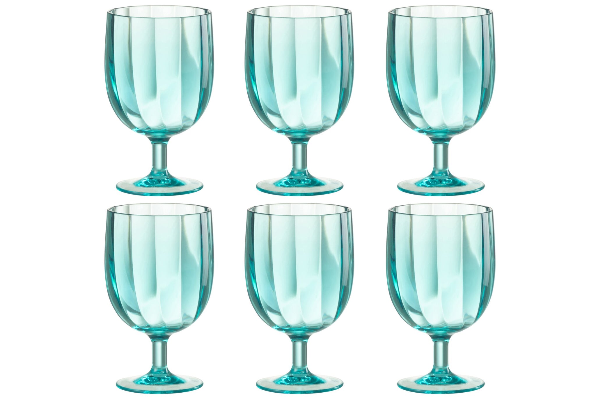 J-Line Wijnglas 31 Cl Onbreekbaar Blauw - 6 Stuks