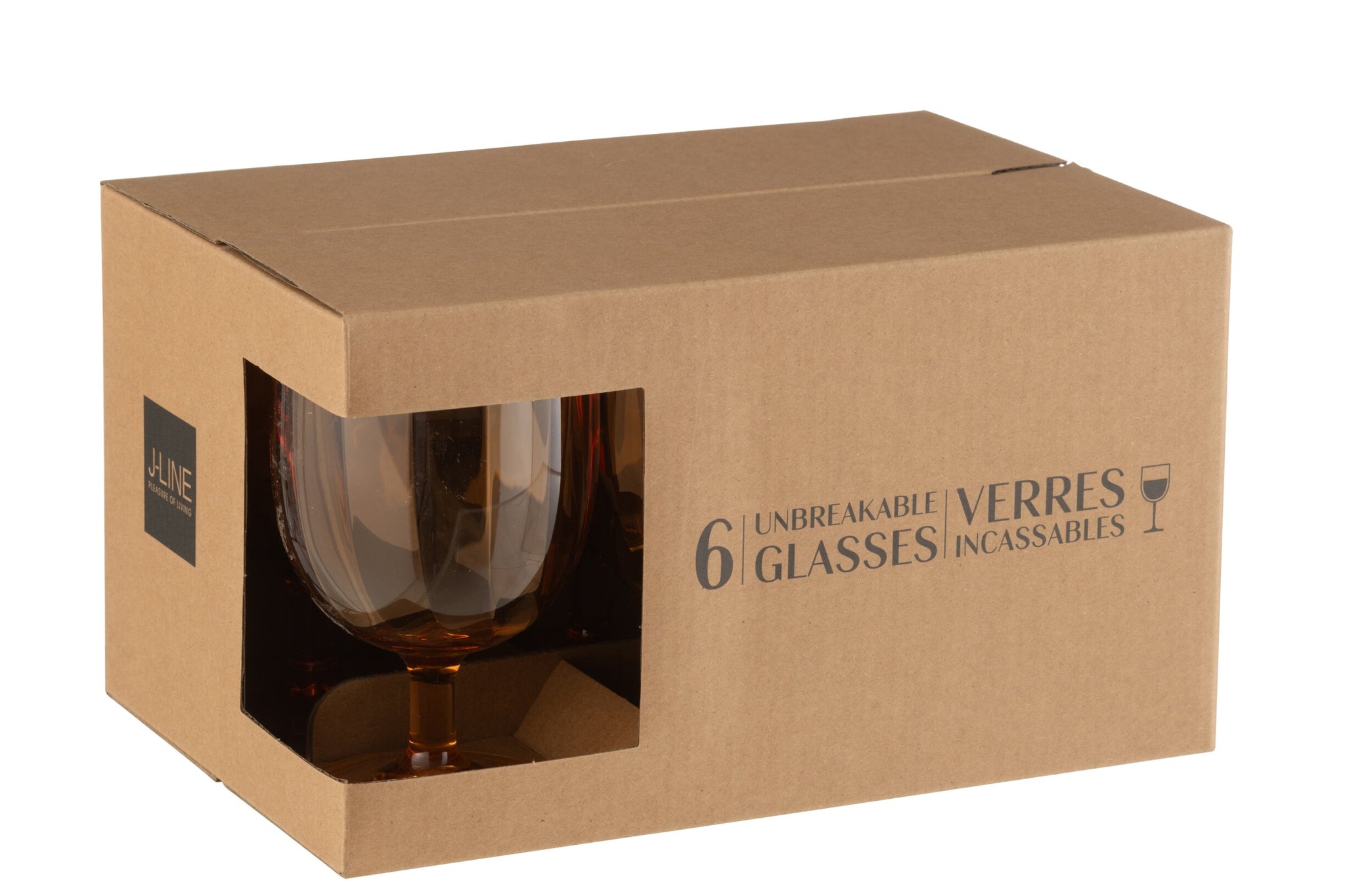 J-Line Wine Glass Unbreakable Orange - 6 Pieces