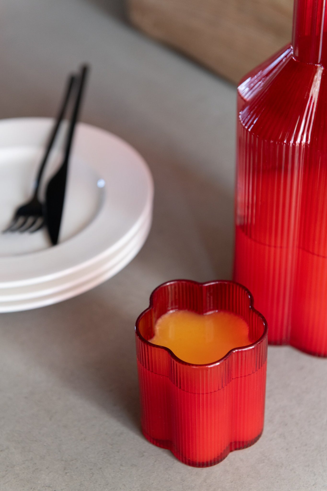 J-Line Fiore Waterglas Rood