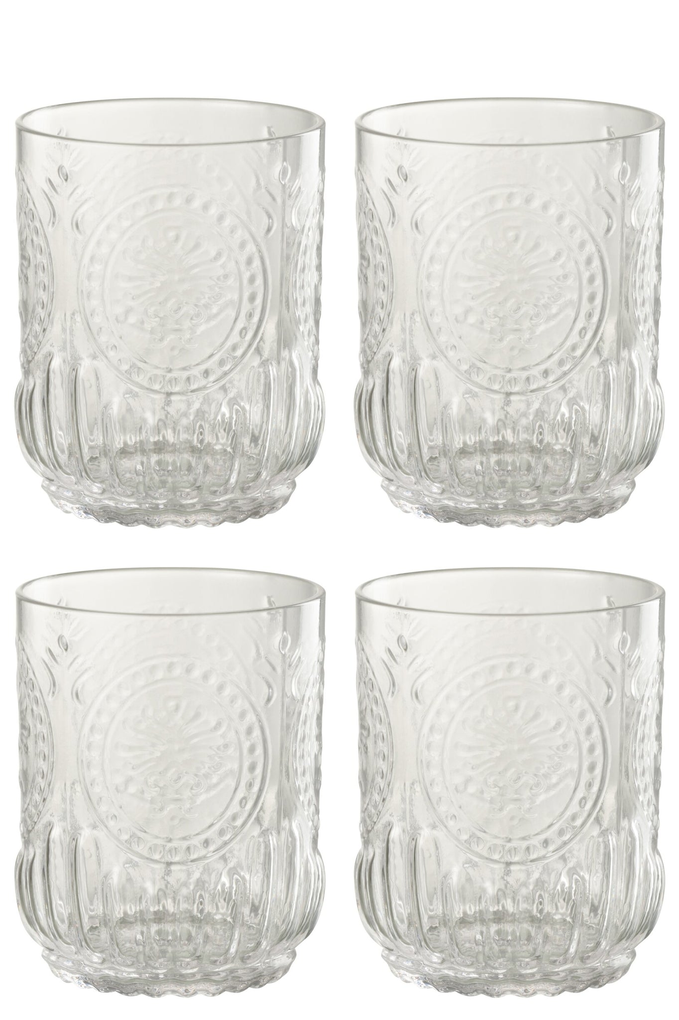 J-Line Maya Waterglas 32 Cl Transparant - 4 Stuks