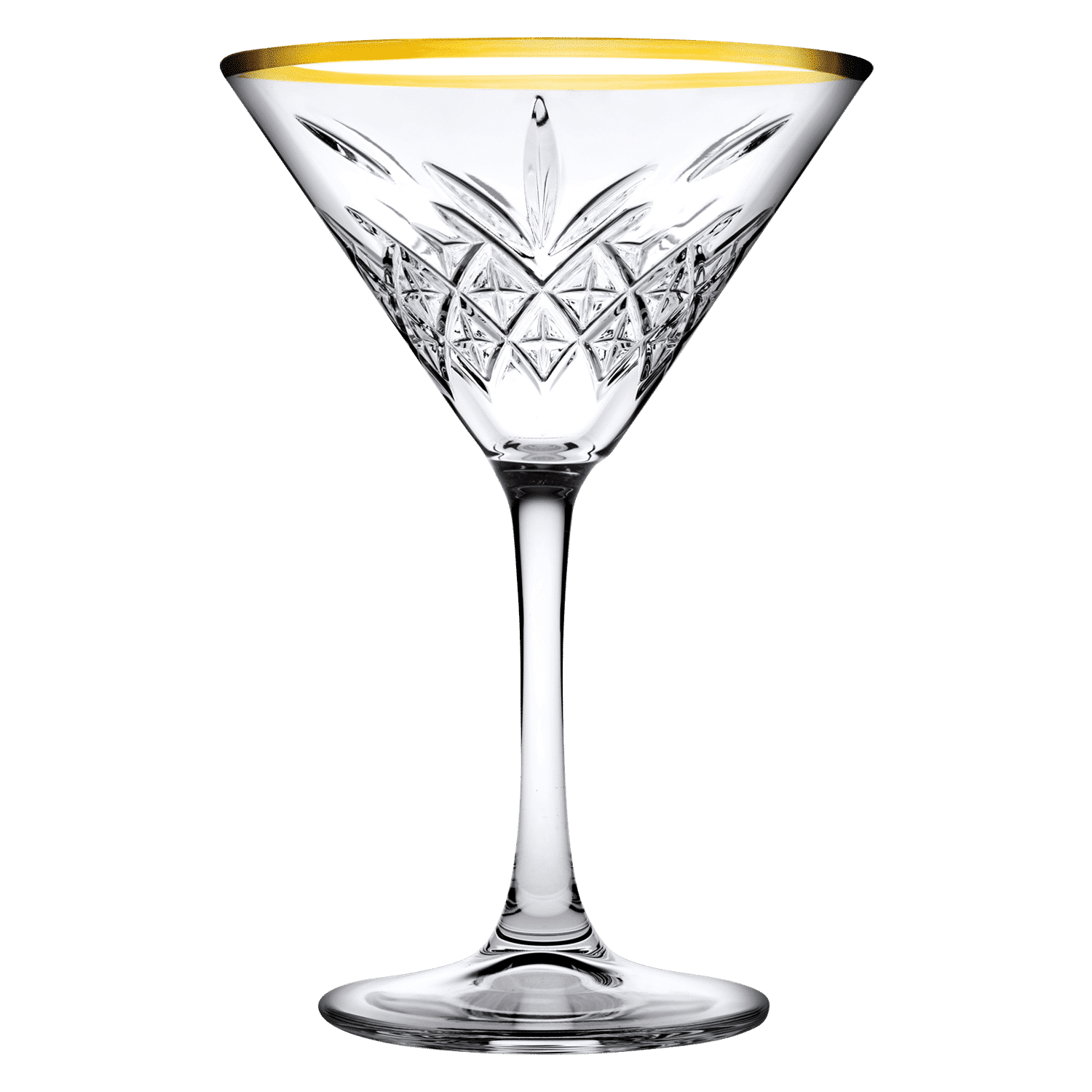 Pasabahce Timeless Martiniglas 23 Cl Gouden Rand - 4 Stuks - Glazen.nl