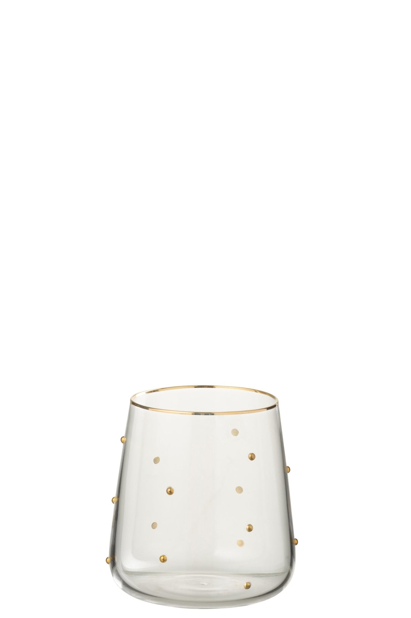 J-Line Waterglas 42 Cl Stippen Transparant/Goudkleurig