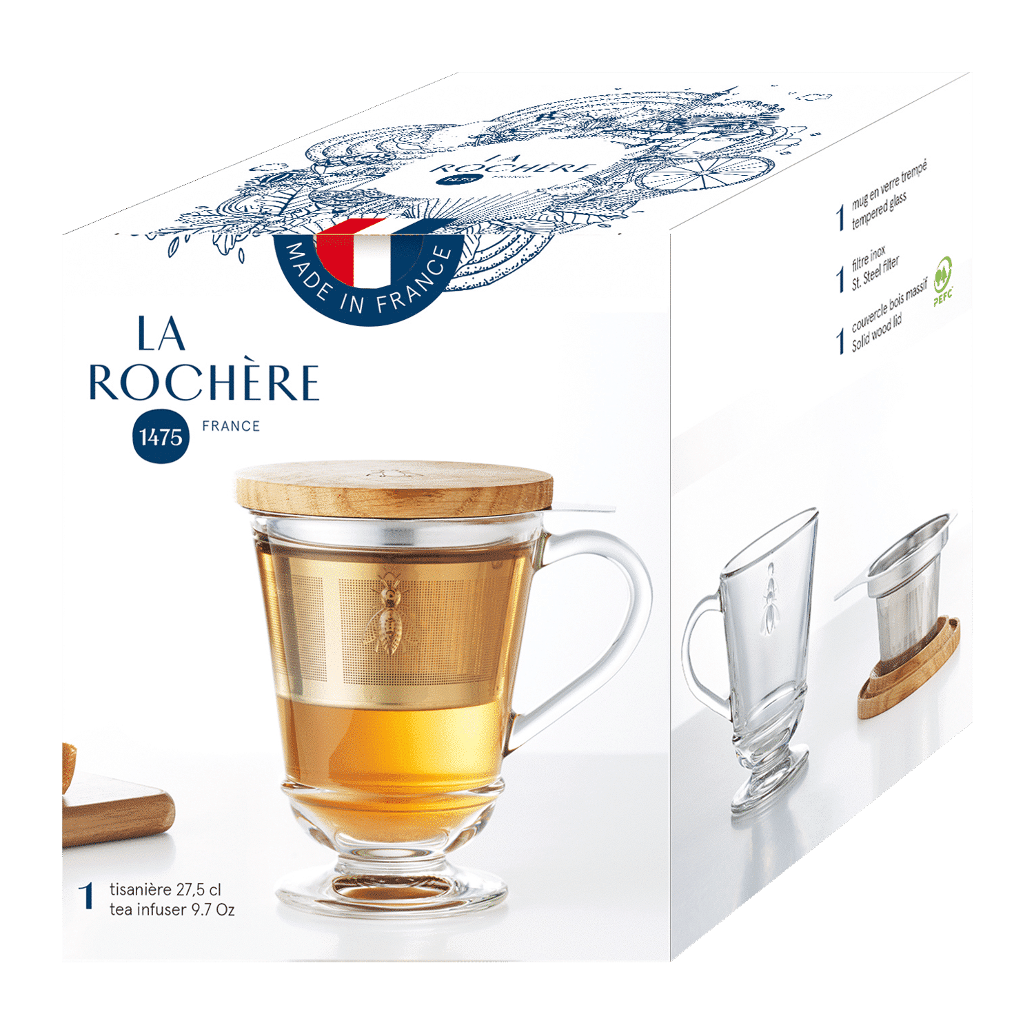 La Rochère Abeille Theeset 27,5 cl - Glazen.nl