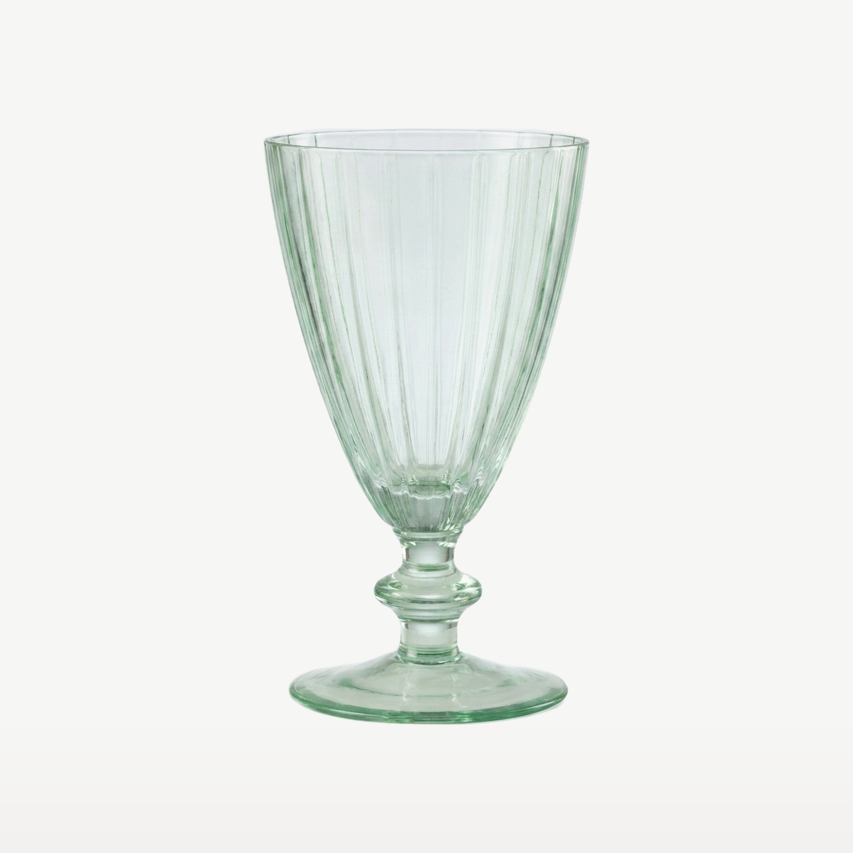 J-Line Waterglas Gestreept Transparant/Lichtgroen - Glazen.nl