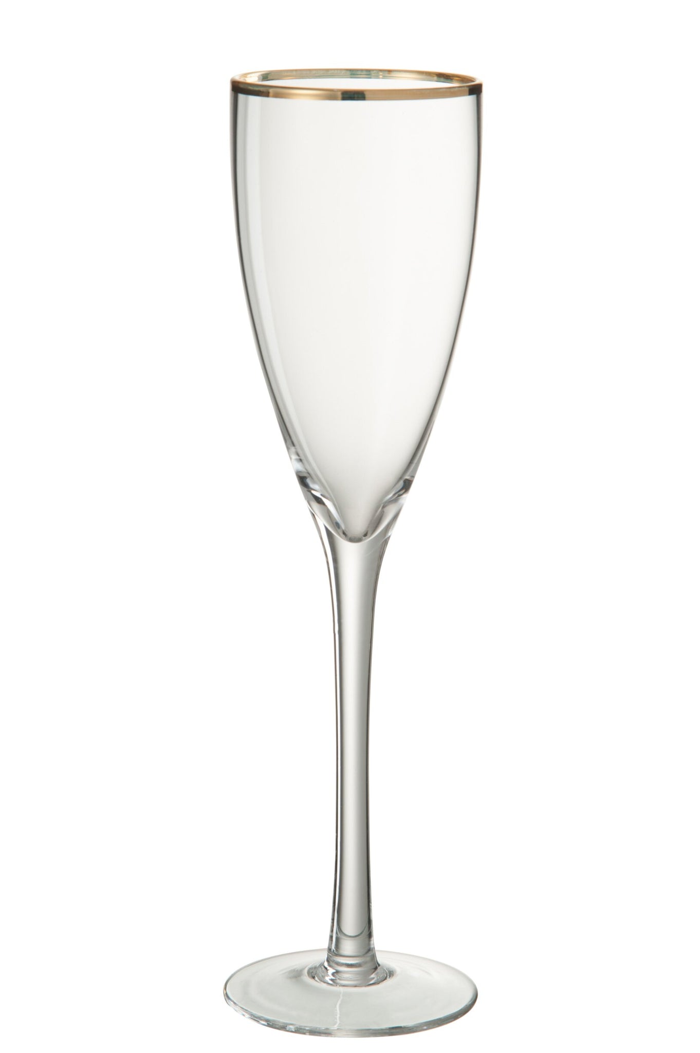 J-Line Champagne Glass Gold Rim Transparent/Gold