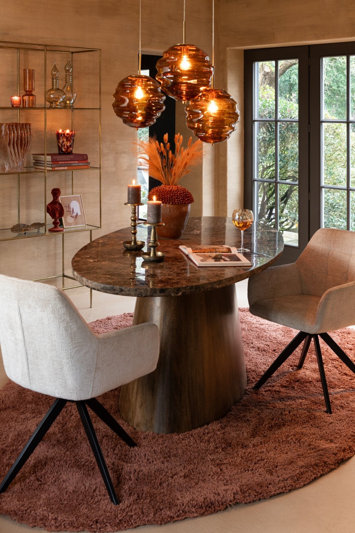 J-Line Wijnglas 50 Cl Onregelmatig Amber