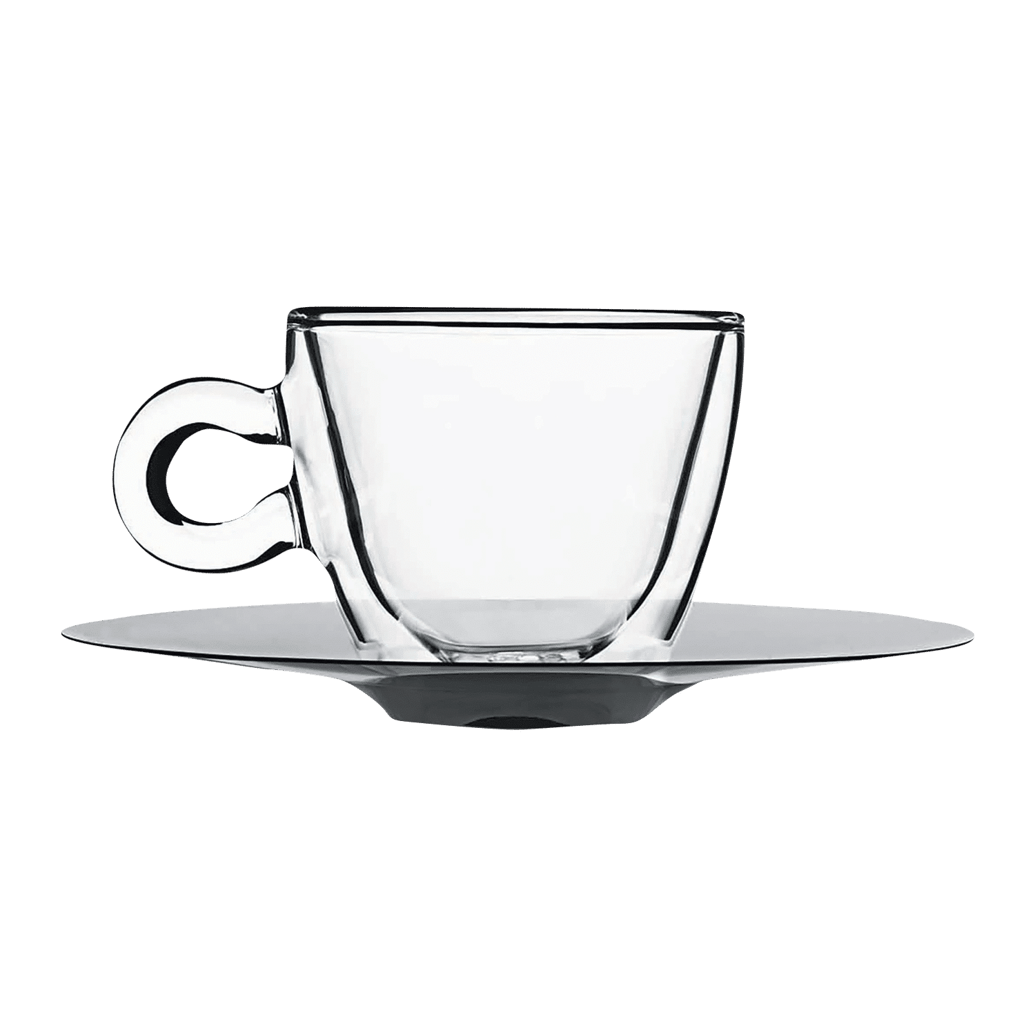 Luigi Bormioli Thermic Glass Espressoglas 6,5 Cl Met Rvs Schotel - 2 Stuks - Glazen.nl