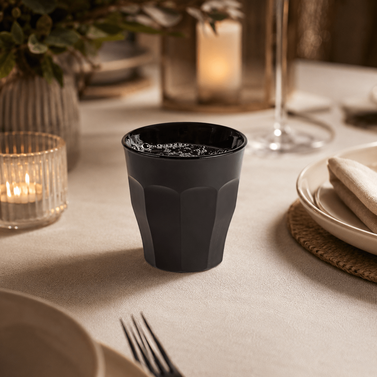 Duralex Picardie Tumbler 25 Cl Zwart - 6 Stuks - Glazen.nl