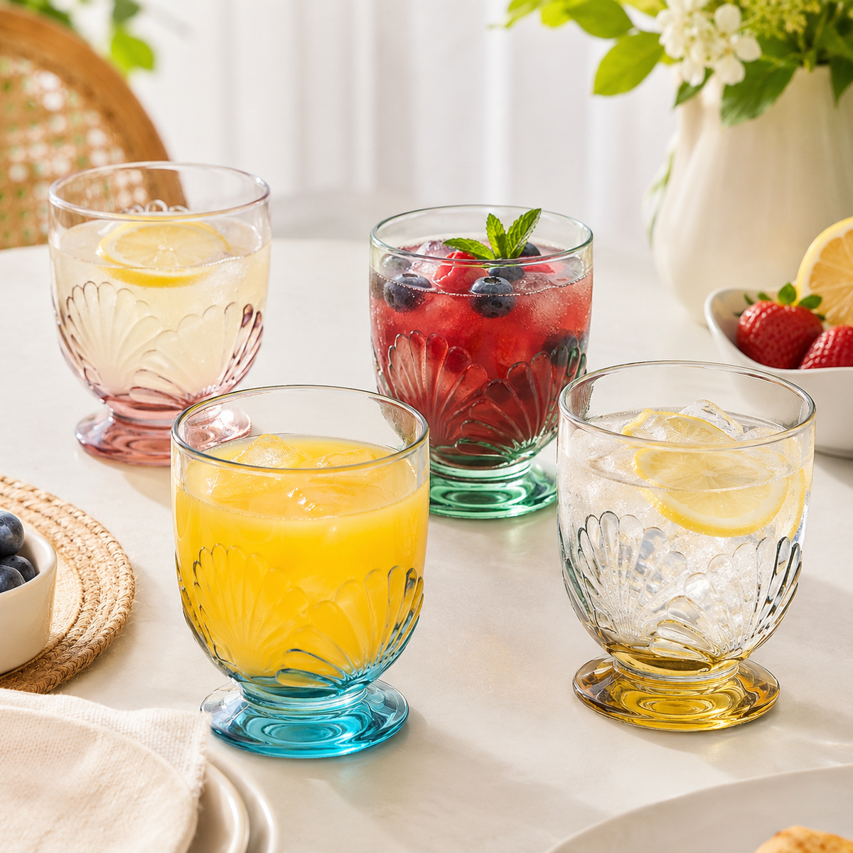 La Rochere Belle Waterglazen Assorti 4 Kleuren 32 Cl - 4 Stuks - Glazen.nl