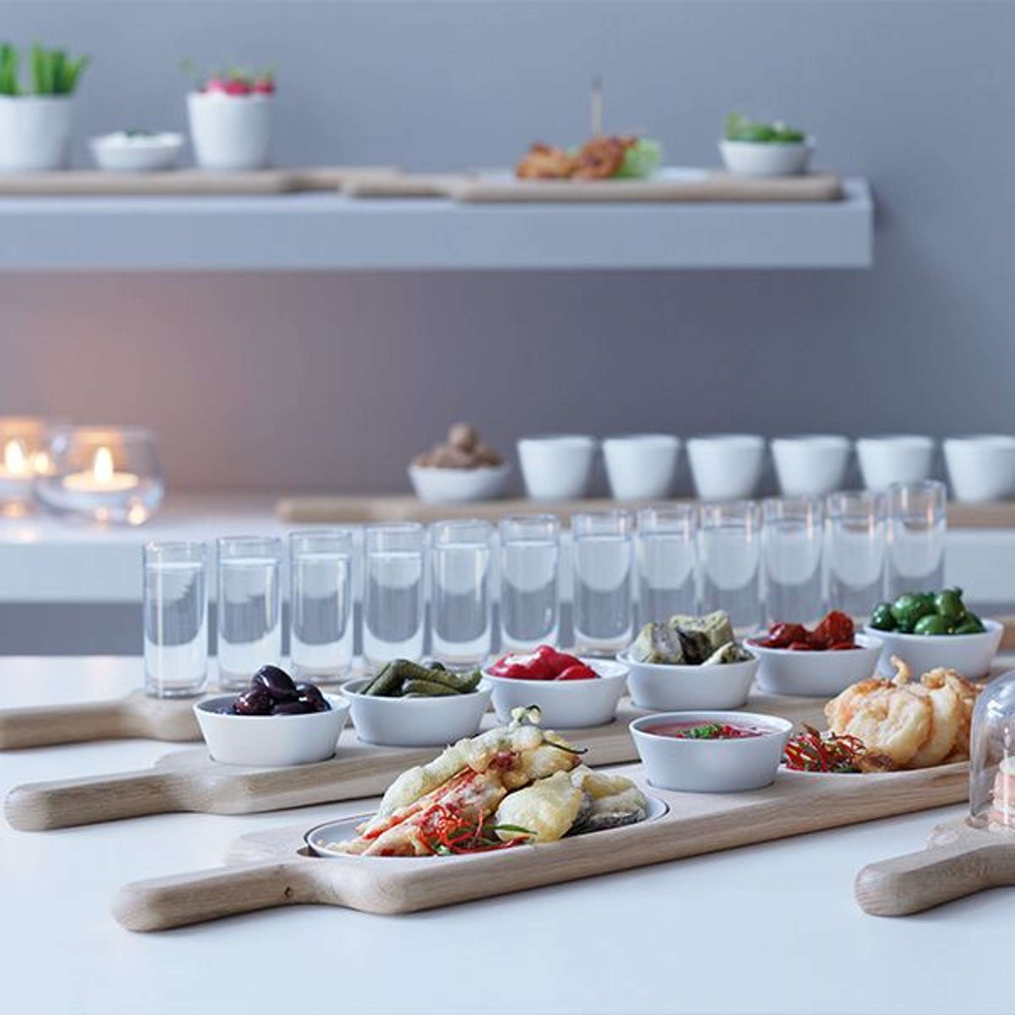 L.S.A. Paddle Wodkaset met Serveerplank Assorti - 12 Stuks