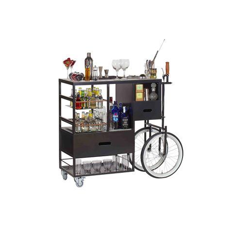 Bar Professional mobiele bar Village in zwart staal