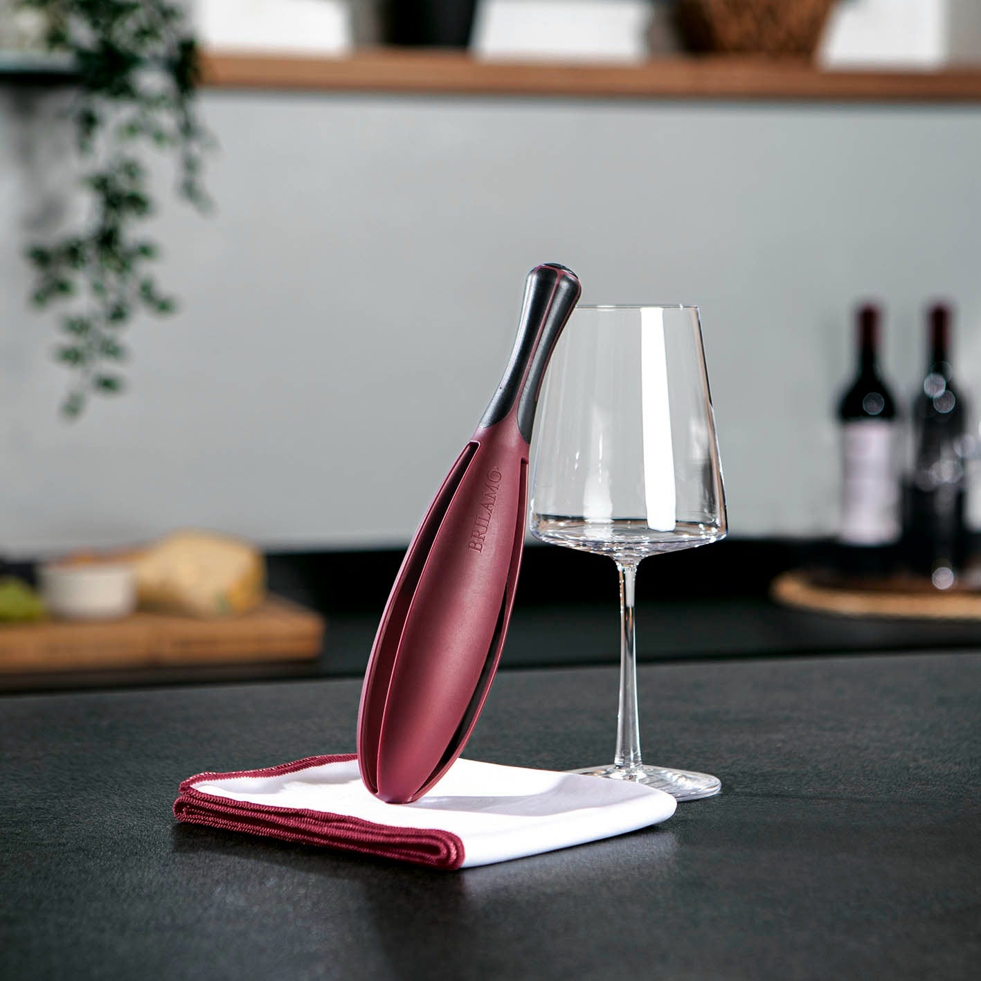 Bar Professional glazenpolijststaaf met poetsdoek detailfoto