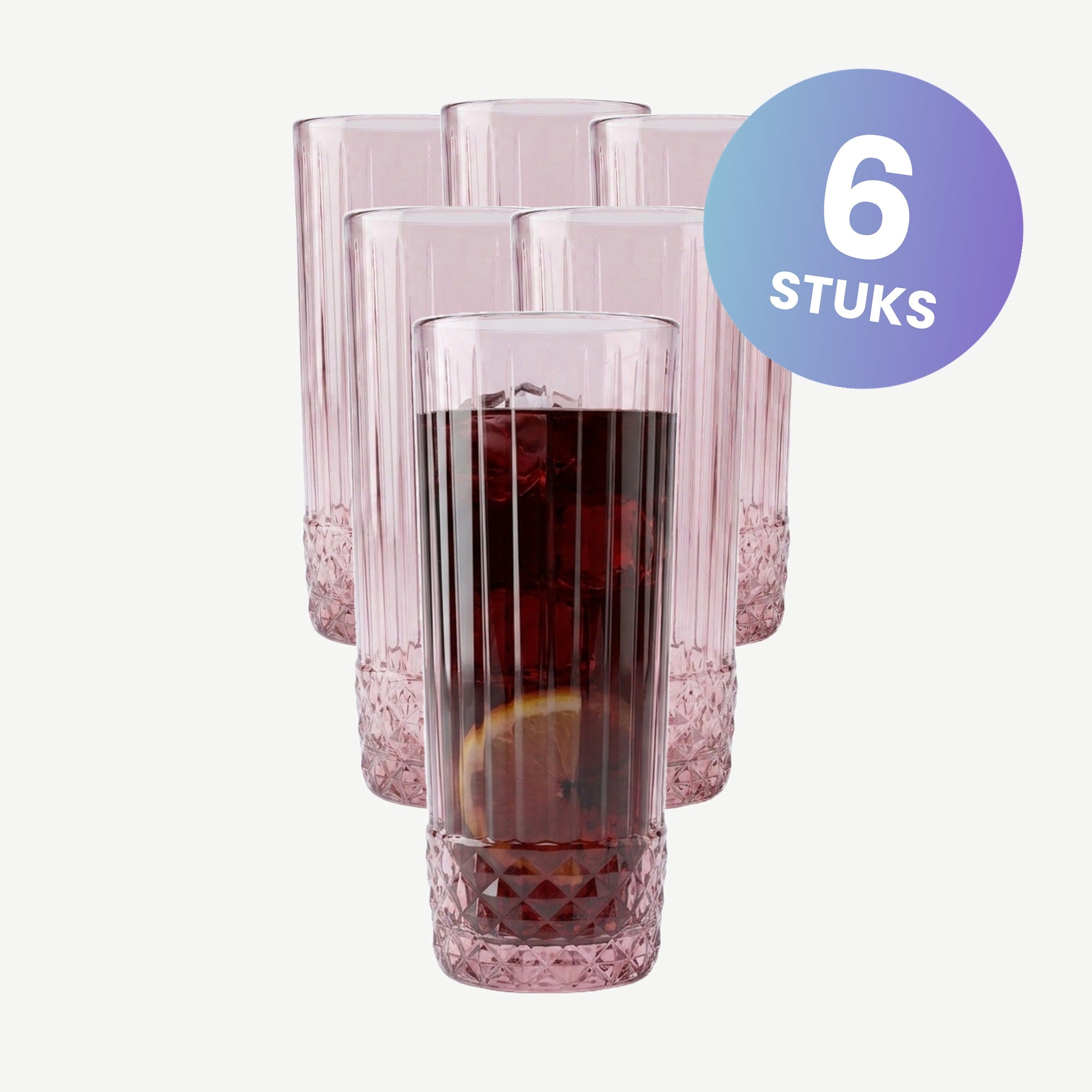 Bormioli Rocco America'20S Longdrinkglas 40 Cl Roze - set van 6 glazen