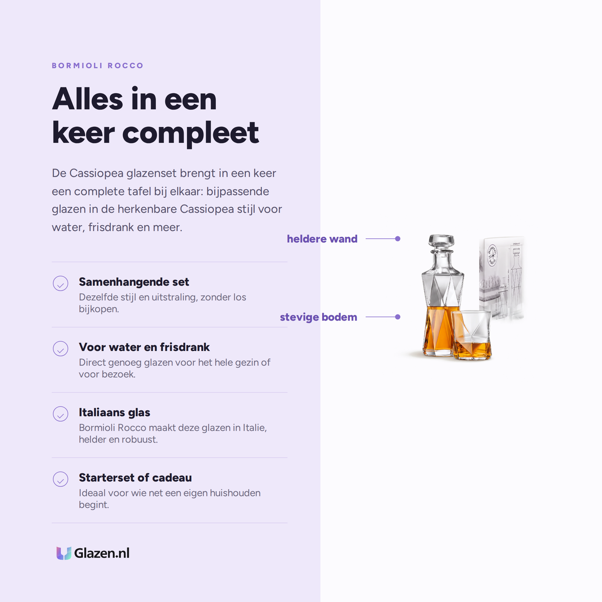 Eigenschappen van Bormioli Rocco Cassiopea Glazenset