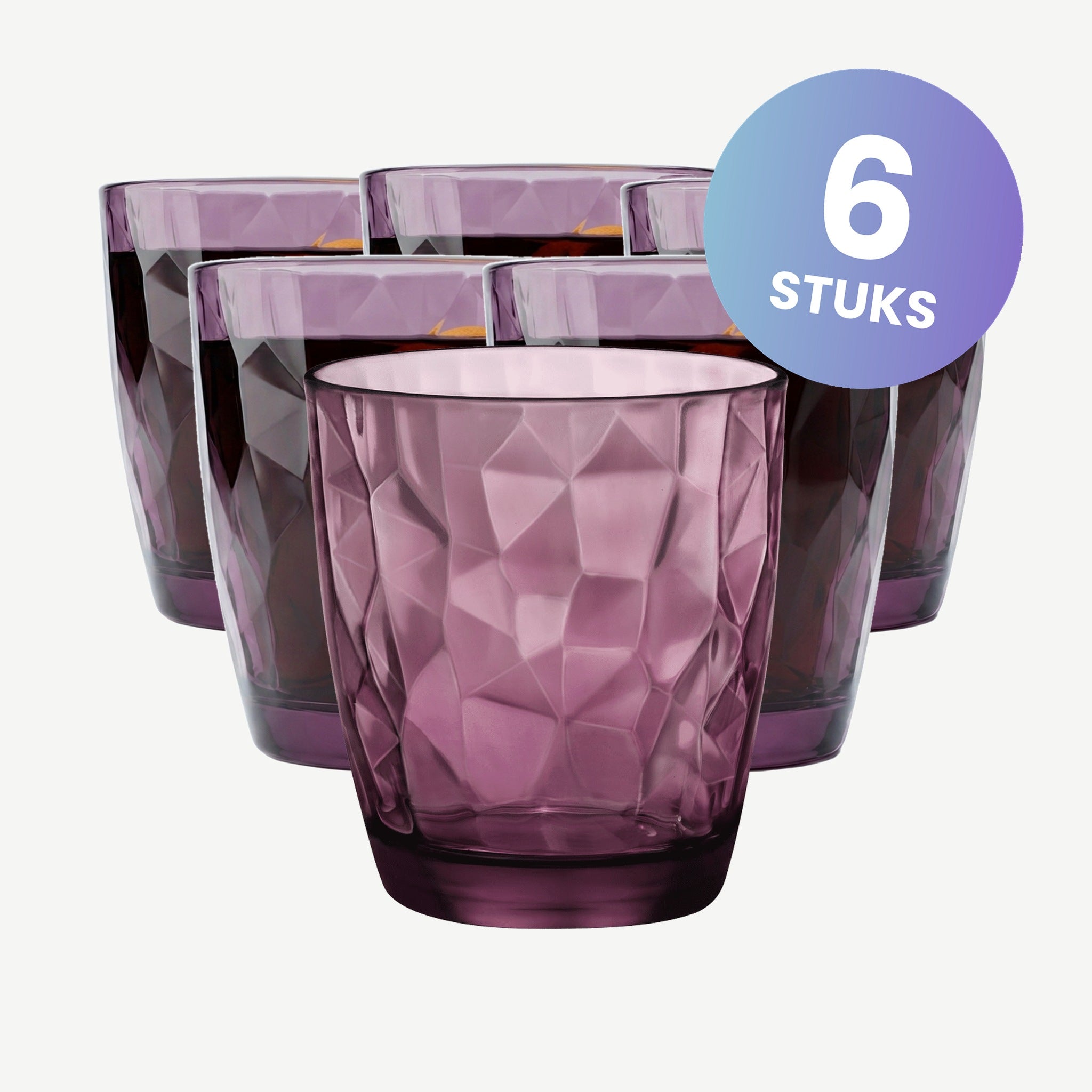 Bormioli Rocco Diamond Tumbler 39 Cl Paars - set van 6 glazen