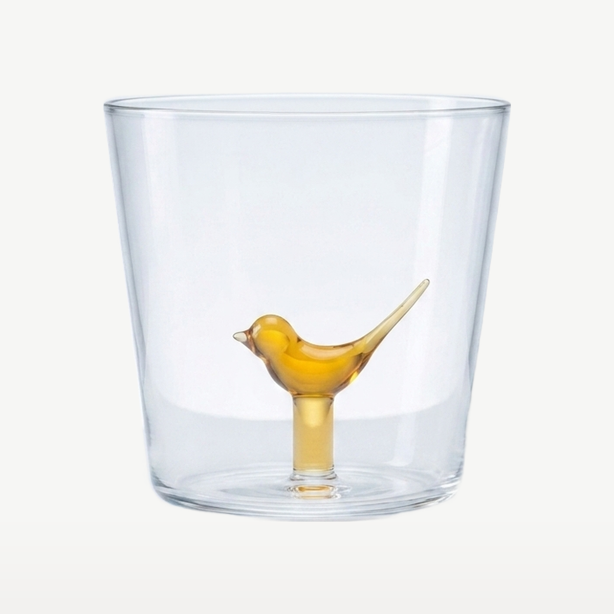 J-Line Waterglas 30 Cl Vogel Okergeel/Transparant - Glazen.nl