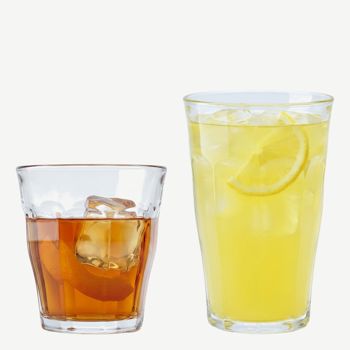 Duralex Picardie waterset met tumbler 25 cl en longdrinkglas 50 cl gevuld