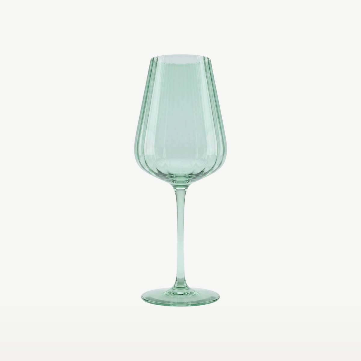J-Line Wijnglas 56,6 Cl Geribbeld Groen - Glazen.nl