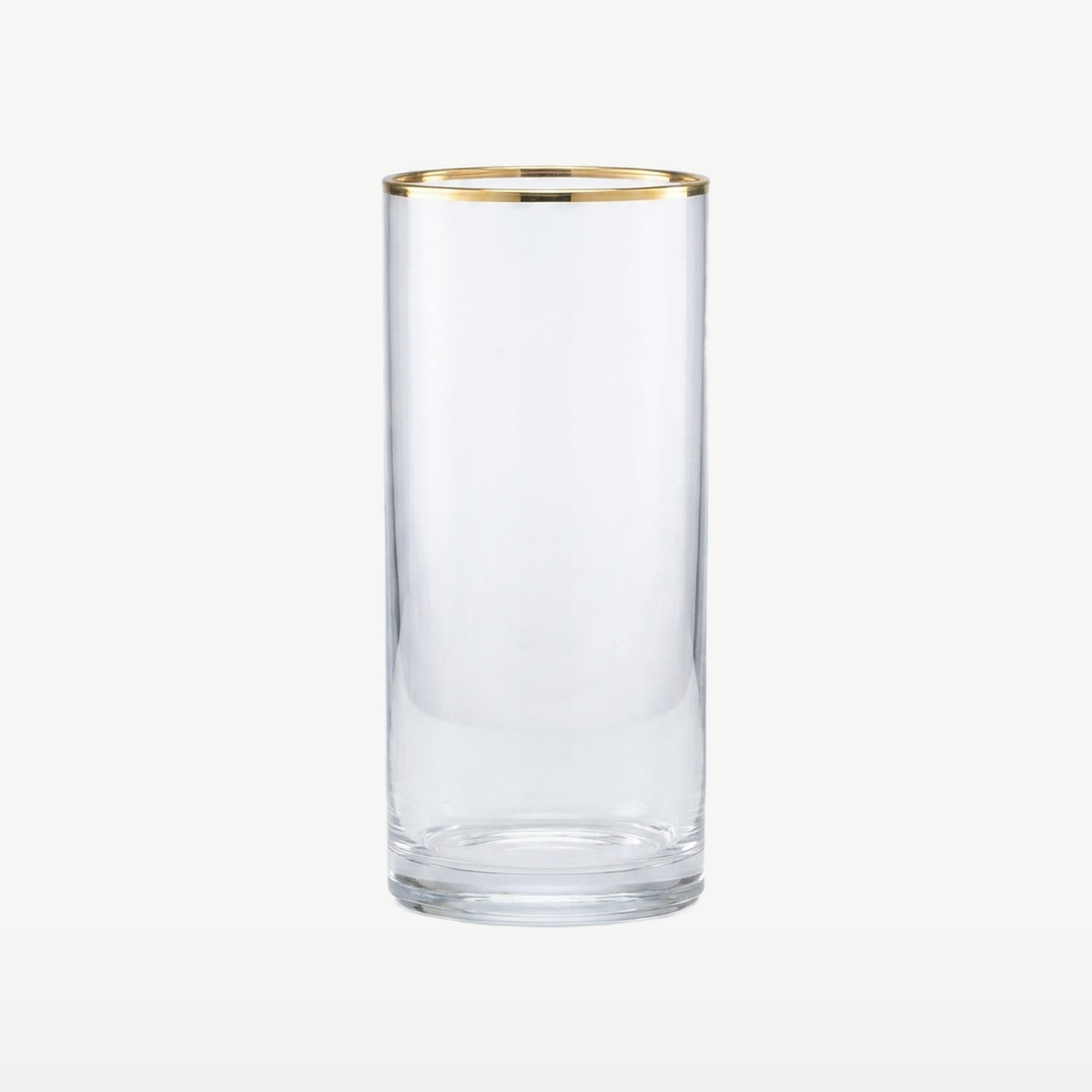 J-Line Waterglas 45 Cl Cilinder Hoog Gouden Rand Transparant/Goud - Glazen.nl