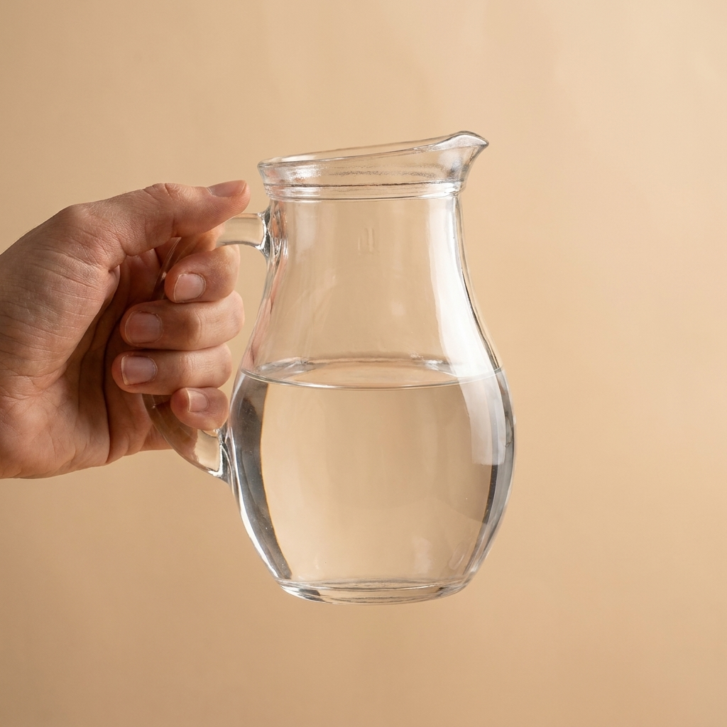Pasabahce Banqueting karaf 0,5 liter in hand voor formaatindicatie
