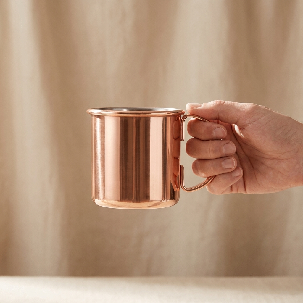 Speakeasy Moscow Mule cocktailglas straight 45 cl in hand voor formaatindicatie