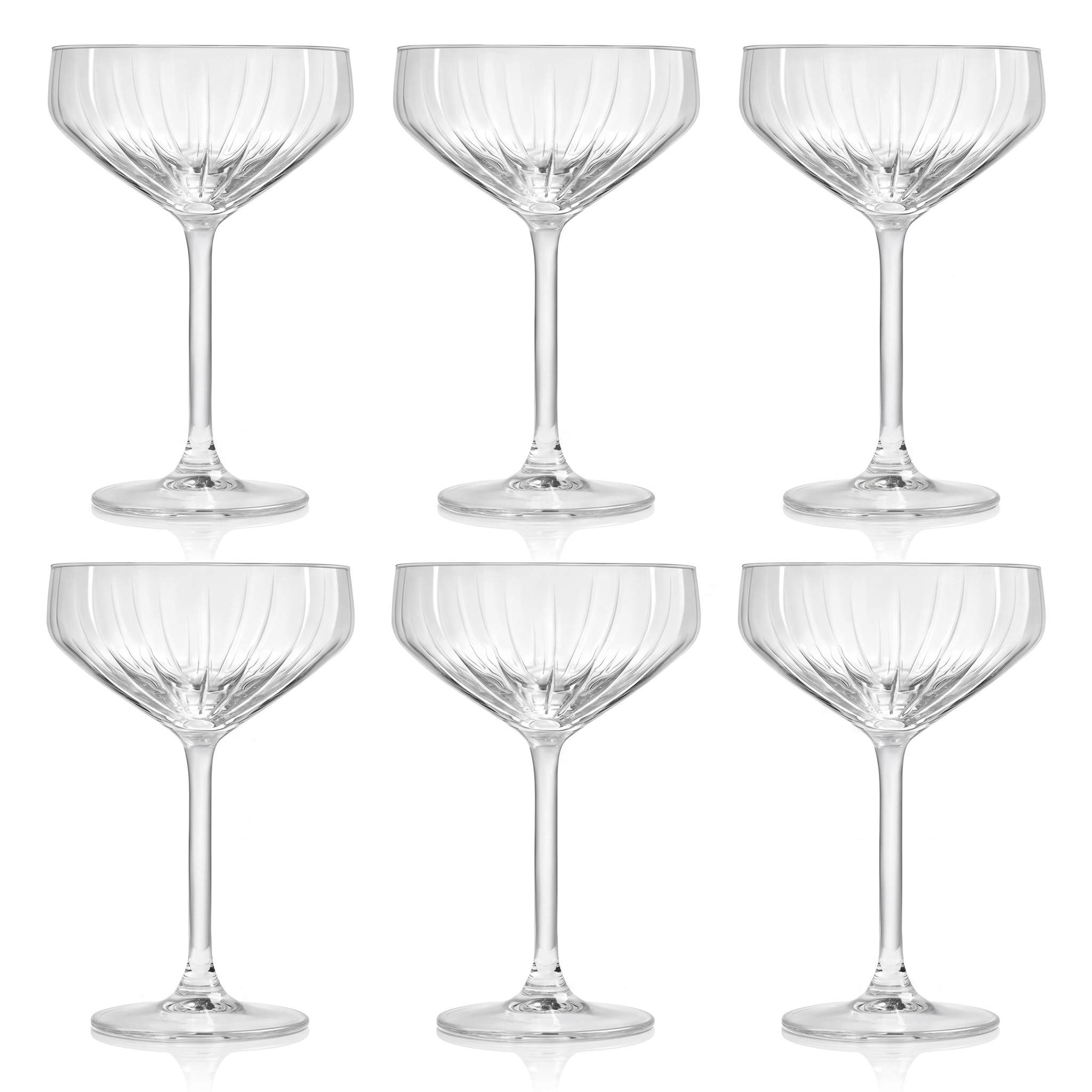Royal Leerdam Carré Optics Champagnecoupe 28,5 Cl - 6 Stuks set van 6