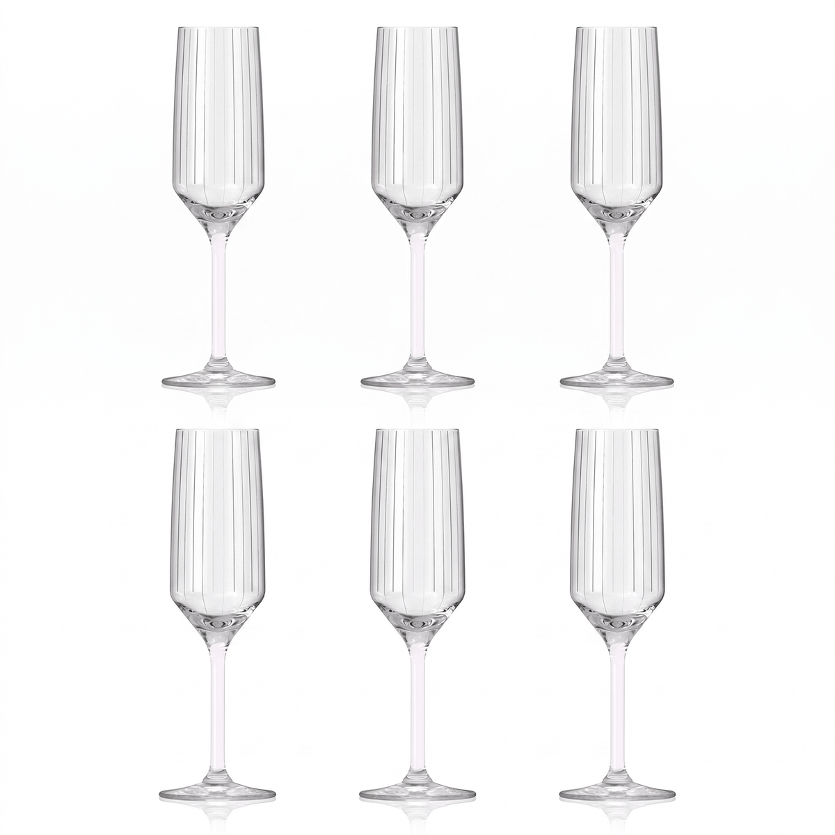 Royal Leerdam Carré Optics Champagneflute 22,5 Cl - 6 Stuks - Glazen.nl