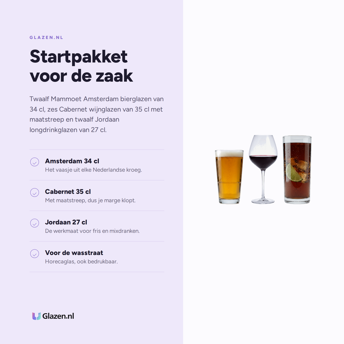 Eigenschappen van de Horeca Starterbox 30-Delig (Vaasjes, Wijn & Longdrink)