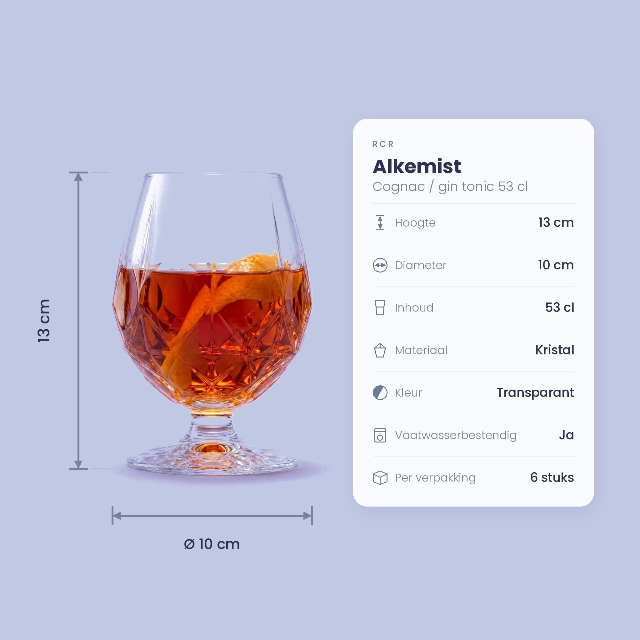 RCR Alkemist Cognac / Gin Tonic Glas 53 Cl Laag - 6 Stuks - Glazen.nl