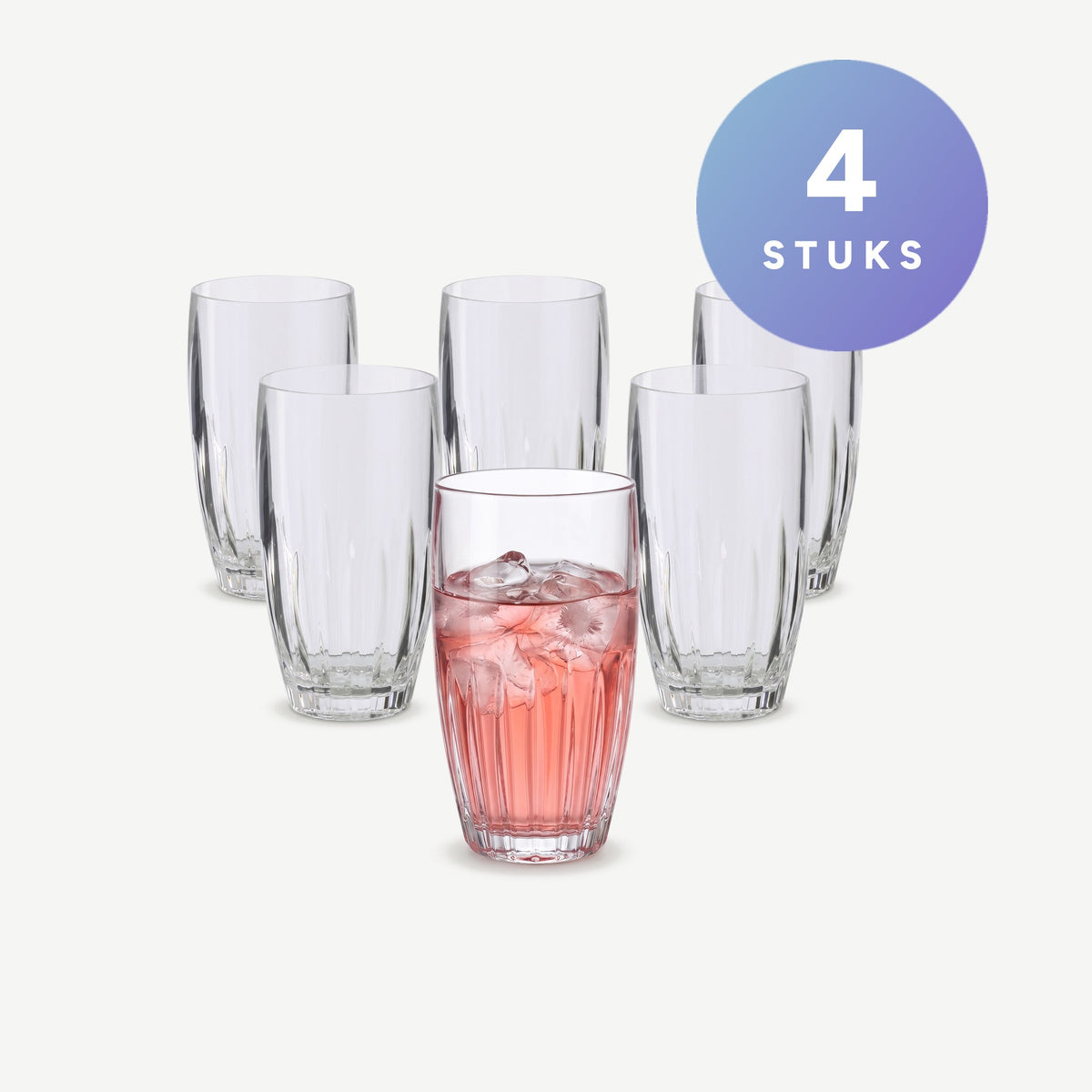 J-Line Cocktailglas 68 Cl Acryl Transparant - 4 Stuks, set van 4