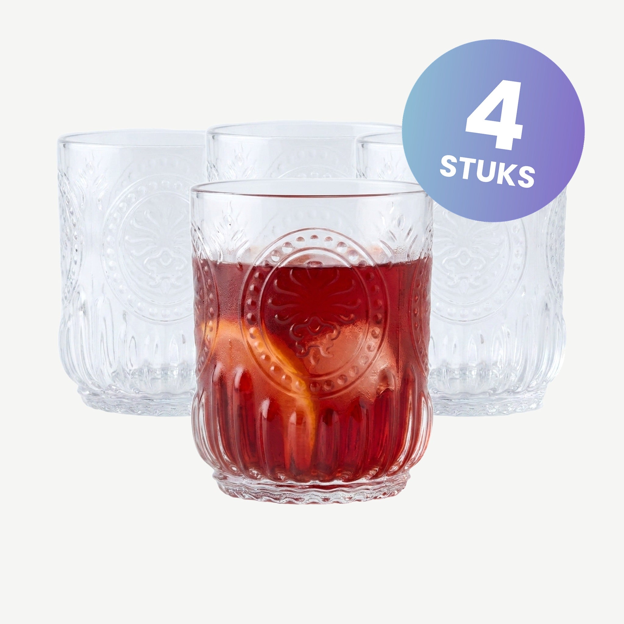 J-Line Maya Waterglas 32 Cl Transparant - set van 4 glazen