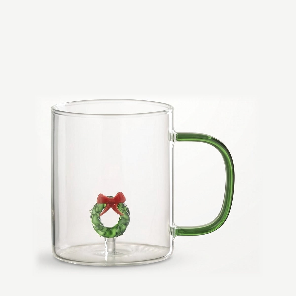 J-Line Waterglas Kerstkrans Transparant/Assorti leeg