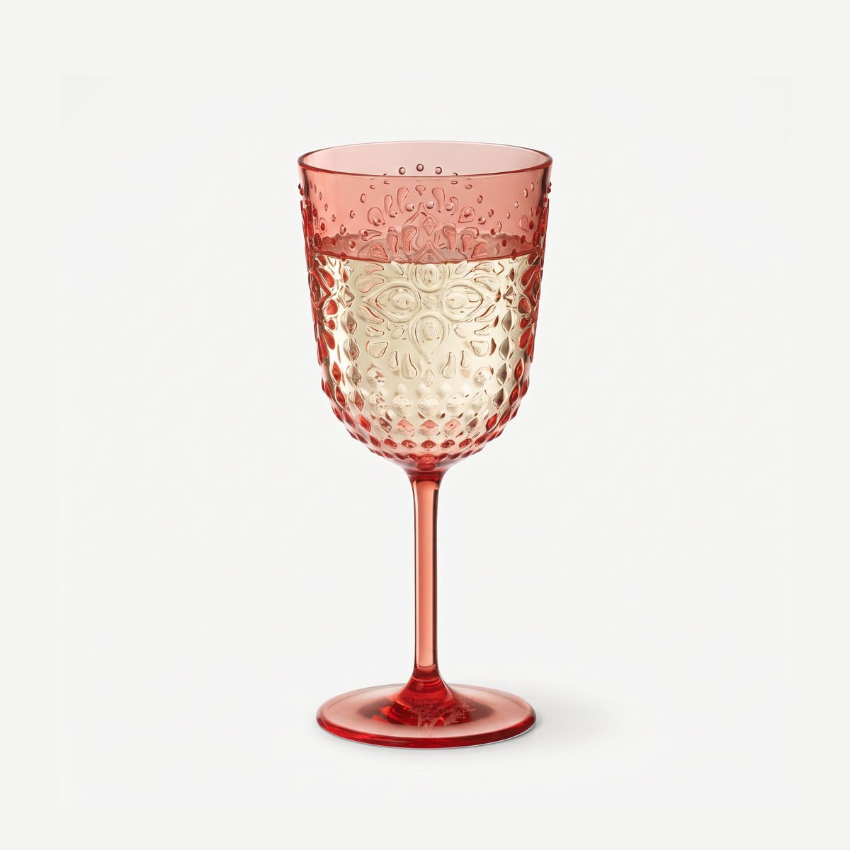 J-Line Wijnglas 41,4 Cl Kunststof Rood - 6 Stuks, gevuld glas
