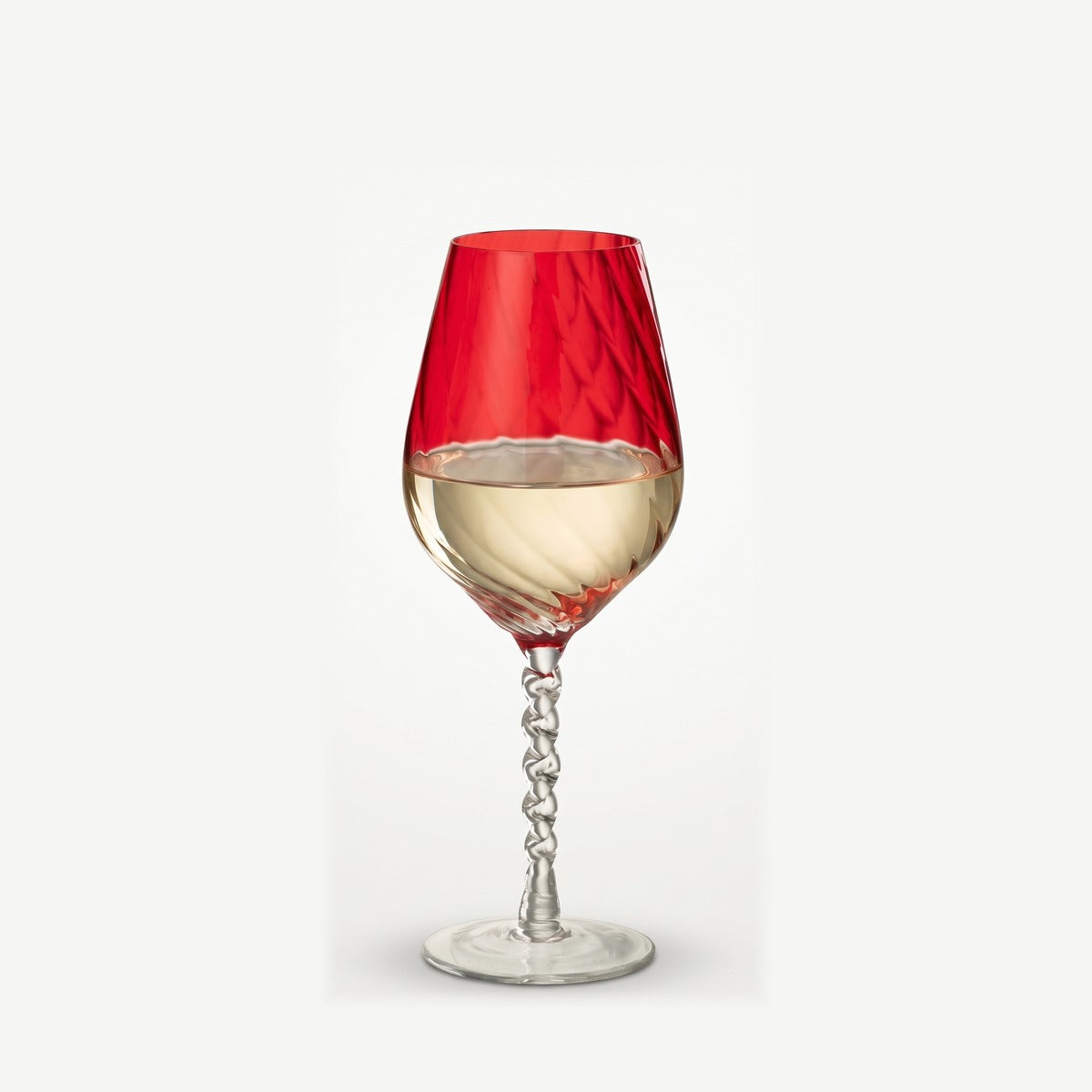 J-Line Wijnglas Gestreept Rood gevuld