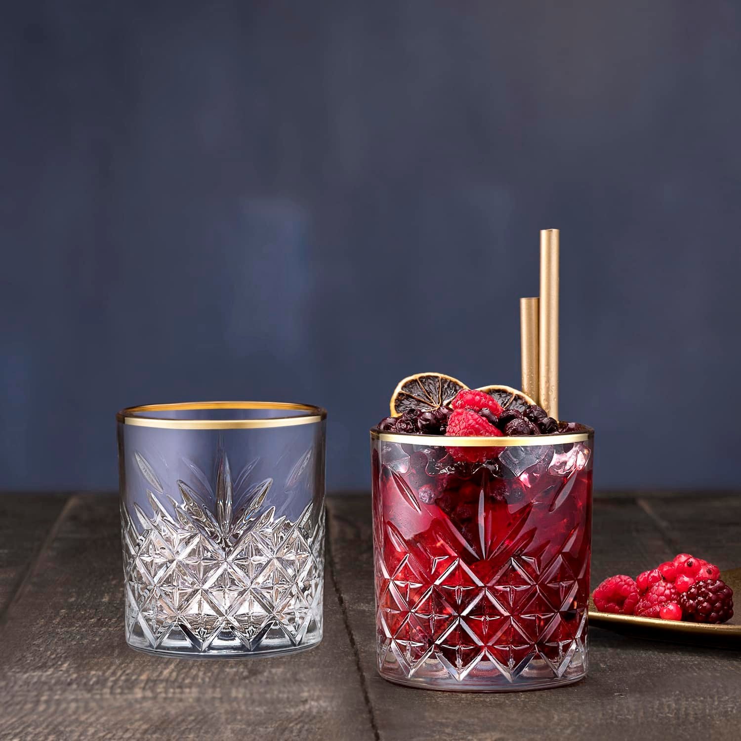 Pasabahce Timeless Tumbler 35,5 Cl Gouden Rand - 4 Stuks - Glazen.nl