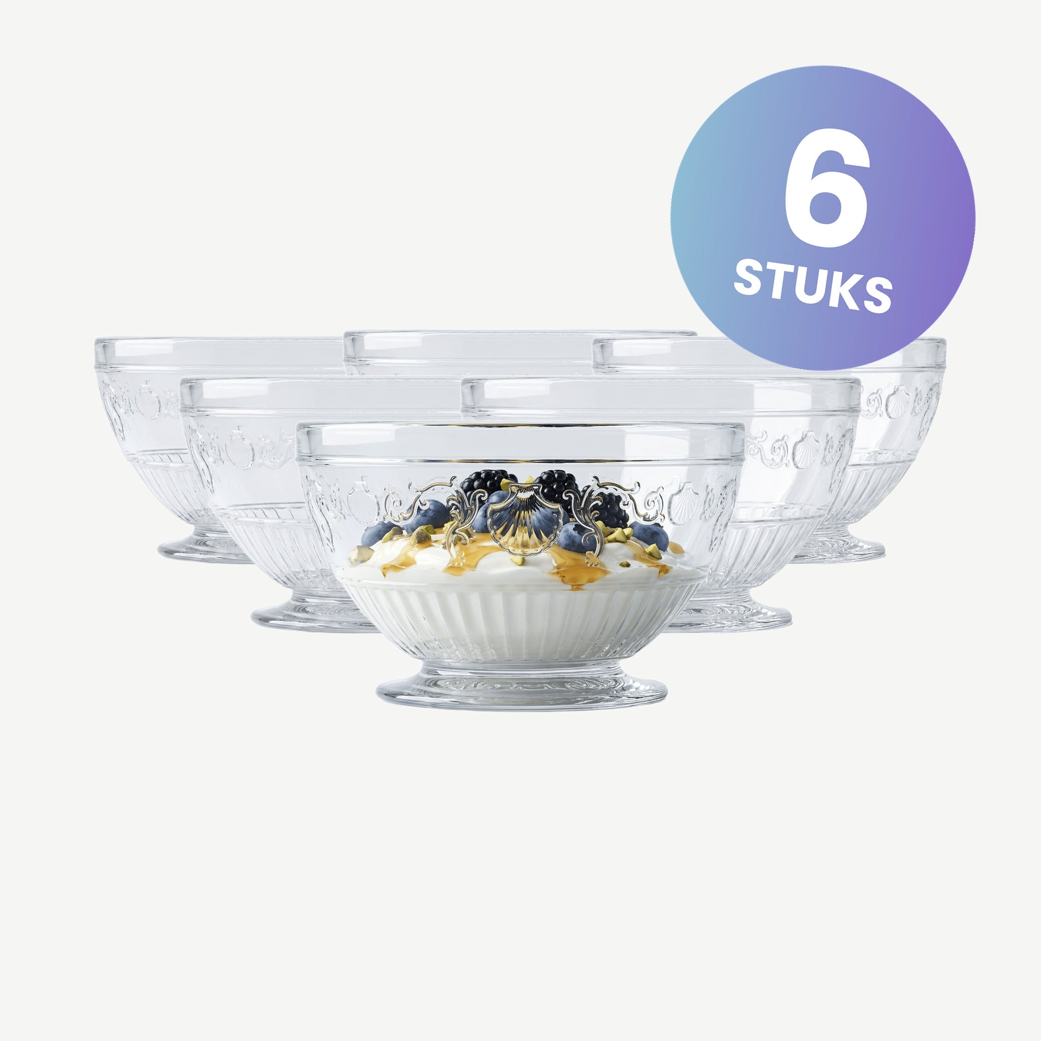 La Rochère Versailles Kom 27 Cl - set van 6 glazen