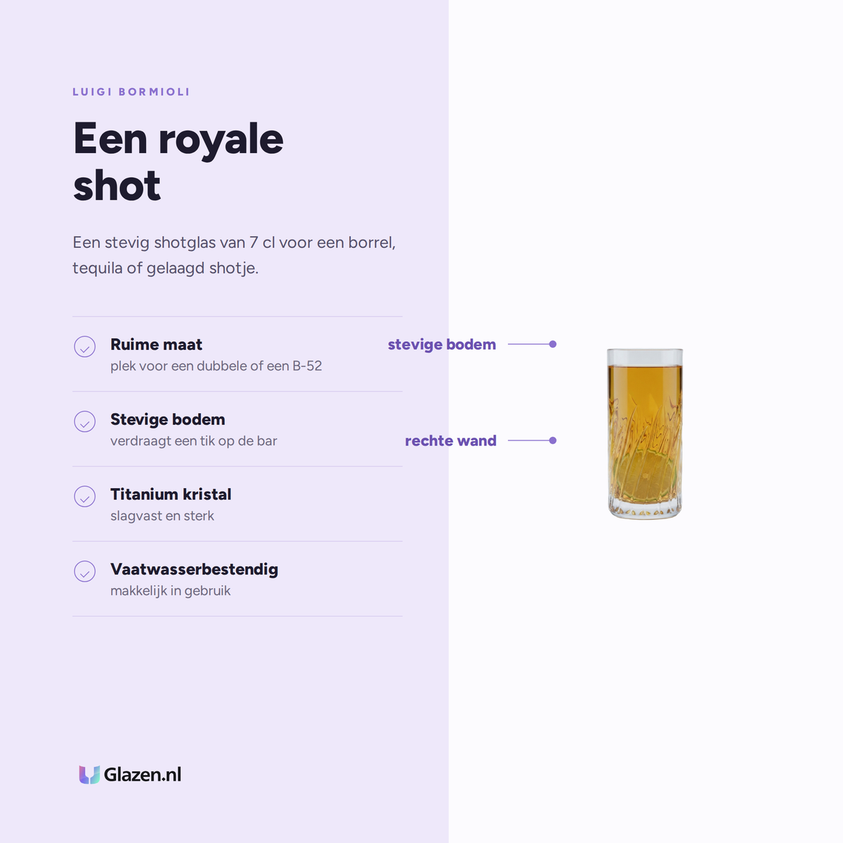 Eigenschappen van Luigi Bormioli Mixology Shotglas 7 Cl