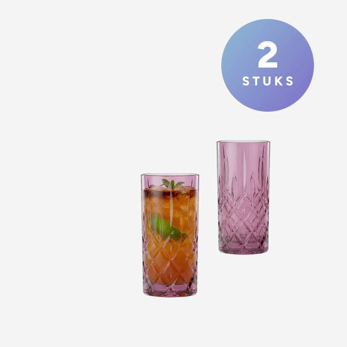Set van 2 stuks Nachtmann Noblesse Longdrinkglas 39,5 Cl Paars - Glazen.nl