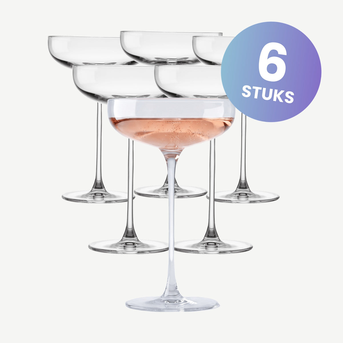 Nude Glass Savage Champagneglas / Coupe 22 Cl - set van 6 glazen