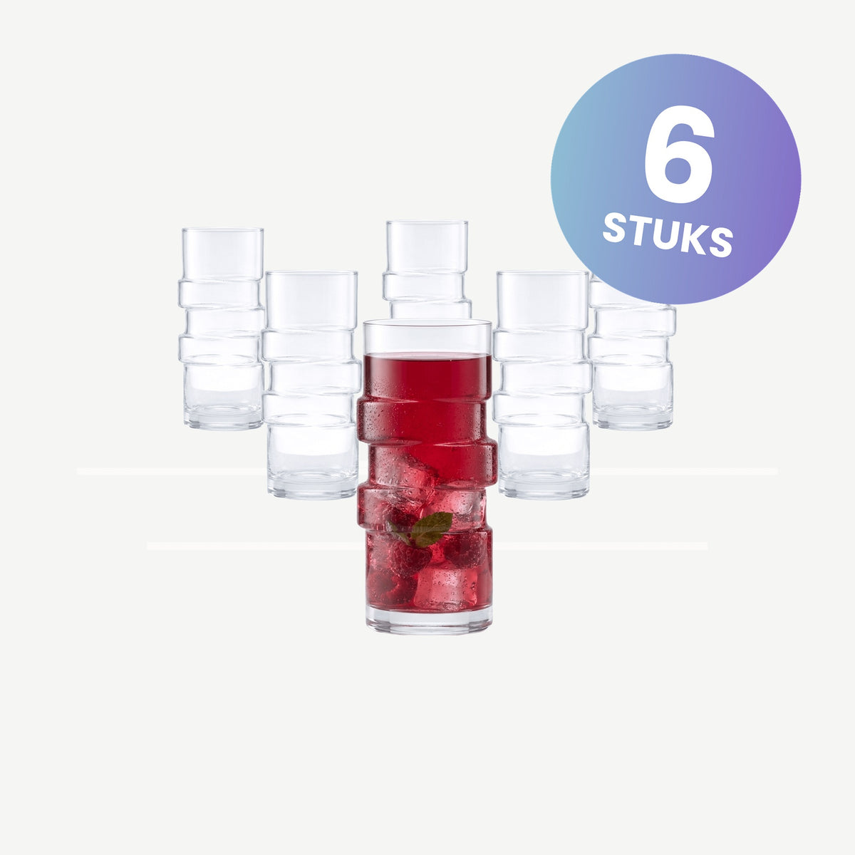 Onis The Glitch Longdrinkglazen 40 Cl - set van 6 glazen