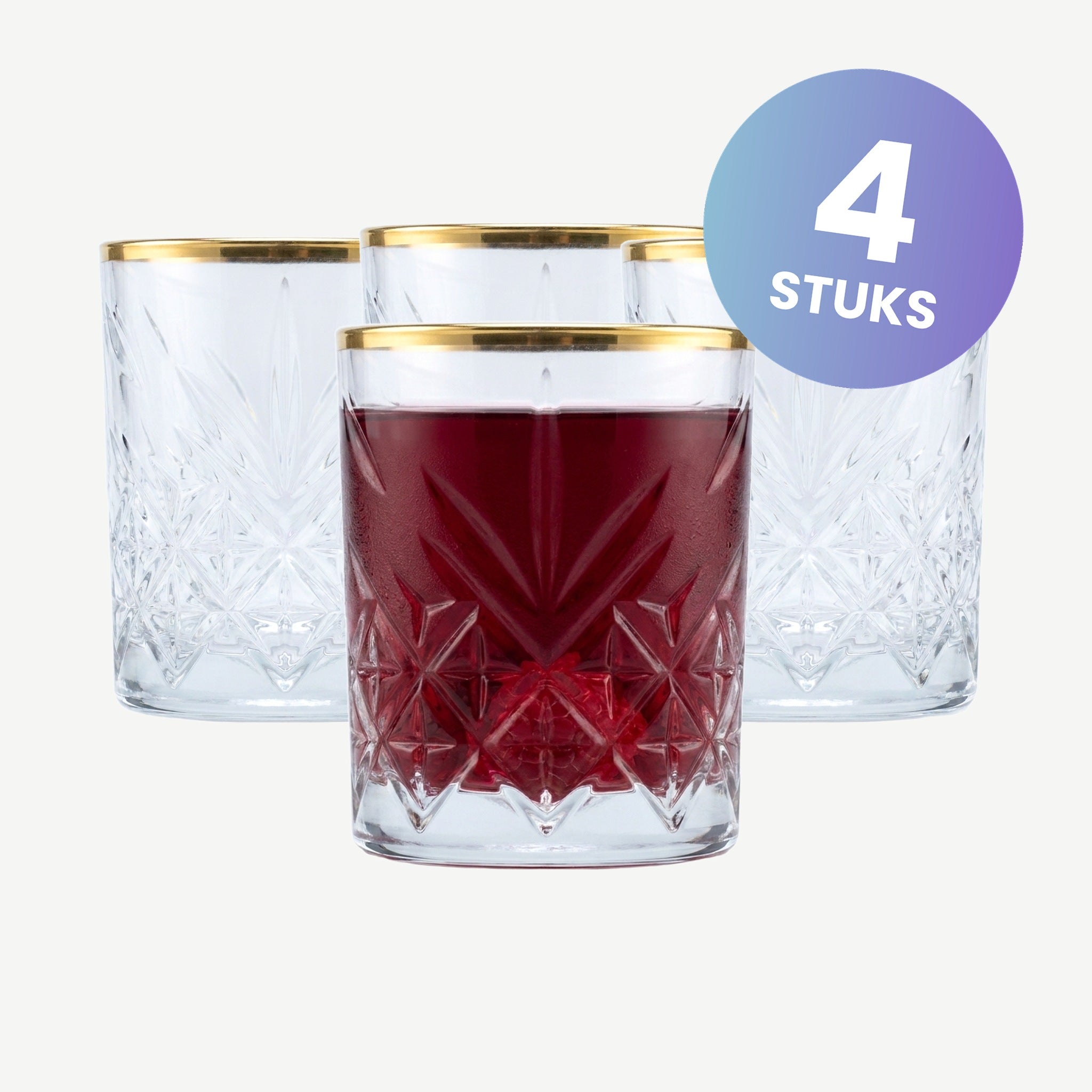 Pasabahce Timeless Borrelglas 6,2 Cl Gouden Rand - set van 4 glazen