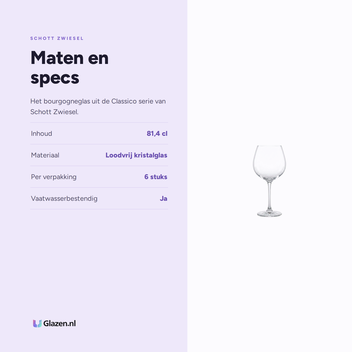 Maten en specs van Schott Zwiesel Classico Bourgogneglas 81,4 Cl