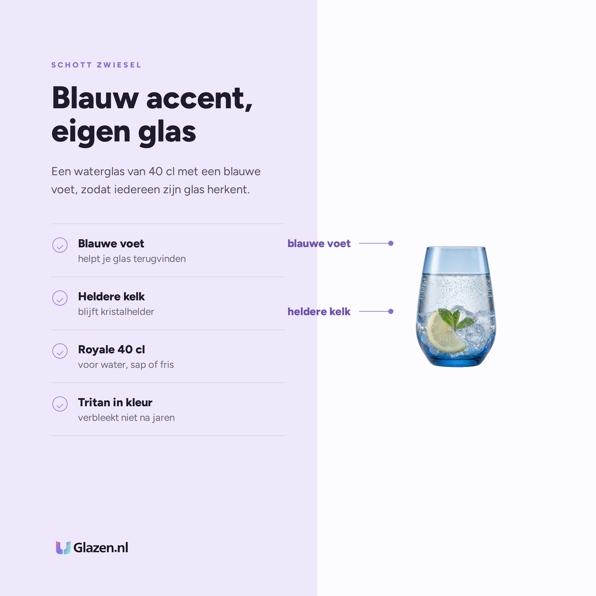 Eigenschappen van Schott Zwiesel Vina Touch Waterglas 40 Cl Blauw