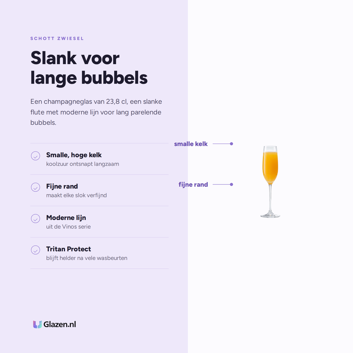 Eigenschappen van Schott Zwiesel Vinos Champagneglas 23,8 Cl
